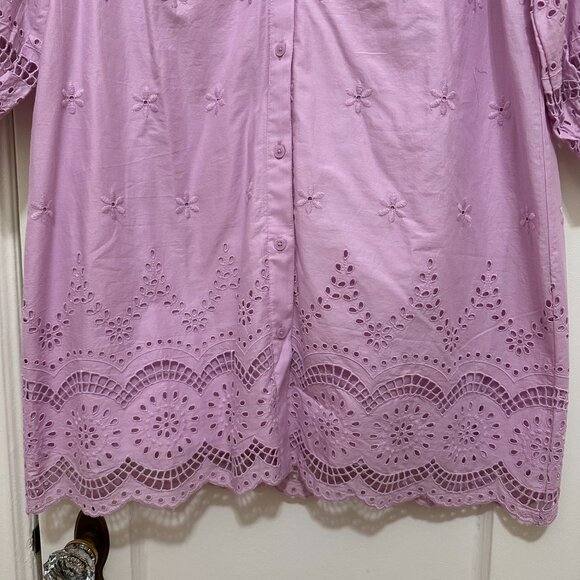 NWT - LOFT Eyelet Shirtdress – Size XS - Picture 7 of 8